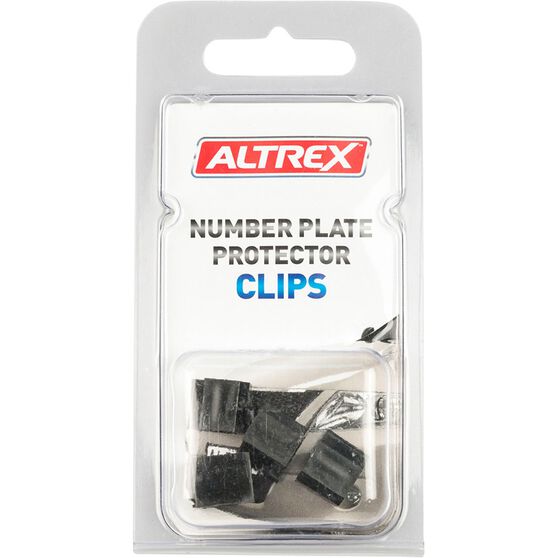 Altrex Number Plate Protector Replacement Clips Black Push On 4 Pack, , scaau_hi-res