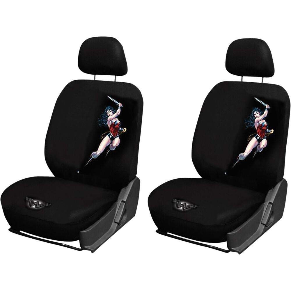 Wonderwoman Seat Covers, Black, Adjustable Headrests, Size 30, Front Pair, Airbag Compatible ...