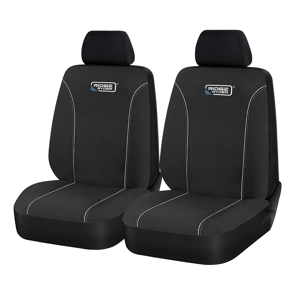 Ridge Ryder Canvas Seat Covers Black/Grey Piping Adjustable Headrests