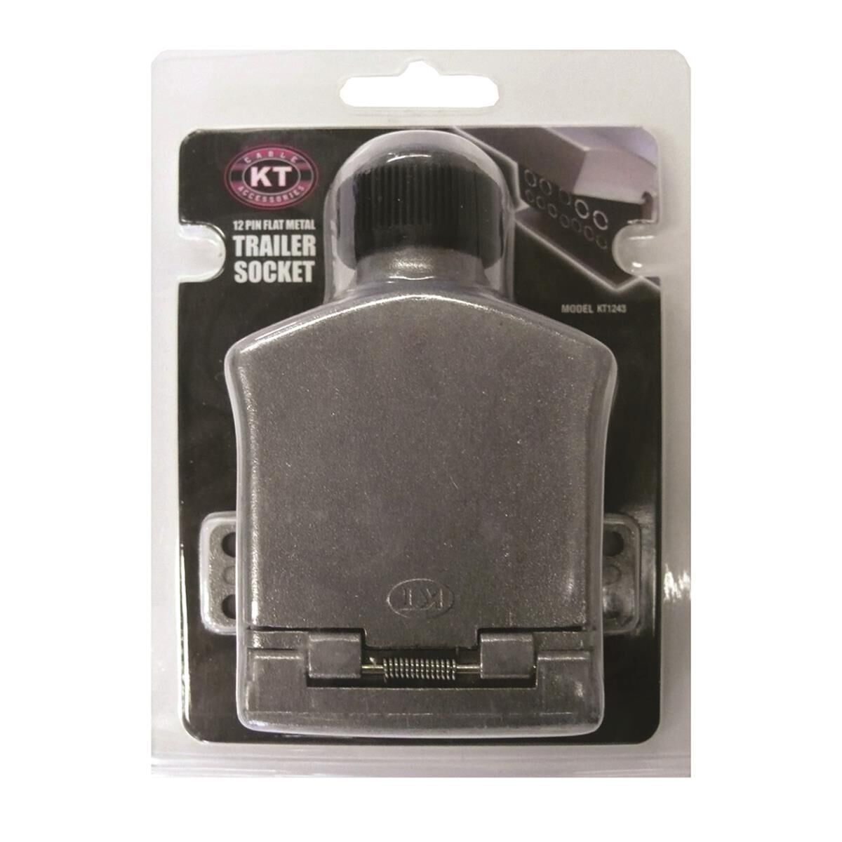 KT Cable Trailer Socket, Metal - Flat, 12 Pin, , scaau_hi-res
