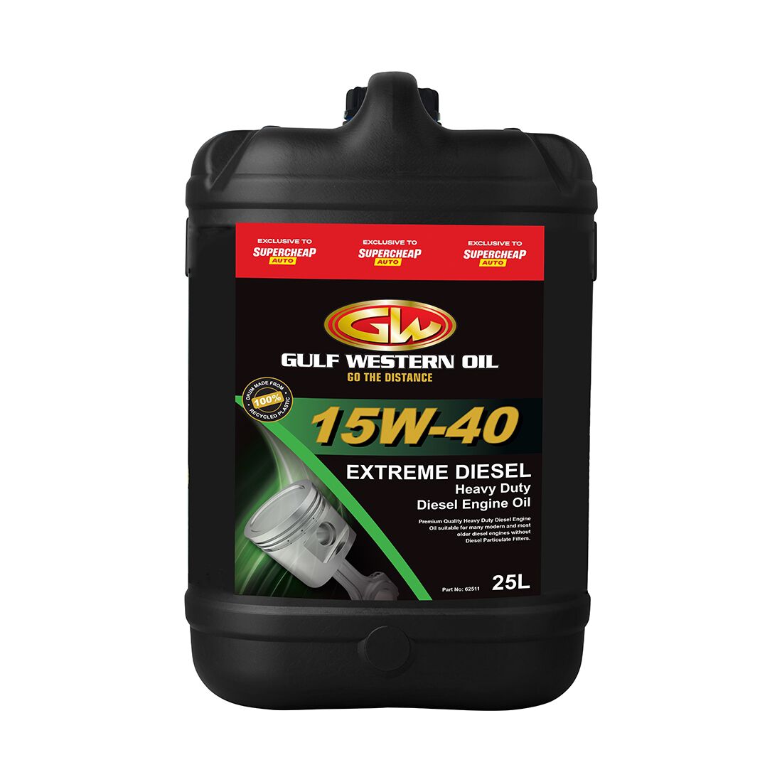Gulf Western Extreme Diesel Engine Oil - 15W-40 25 Litre, , scaau_hi-res