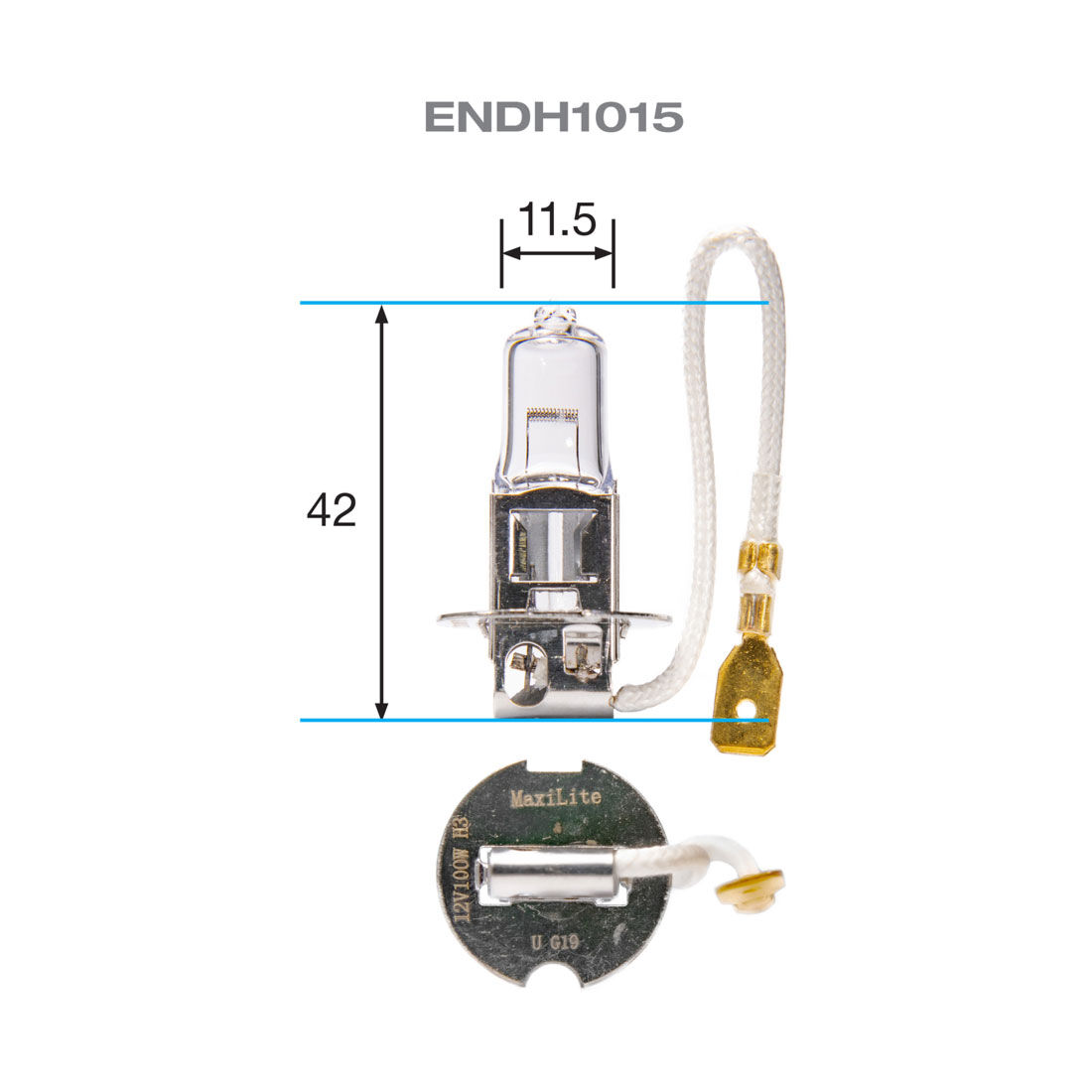 Enduralight Headlight Globe - H3, 12V 100W, ENDH1015, , scaau_hi-res