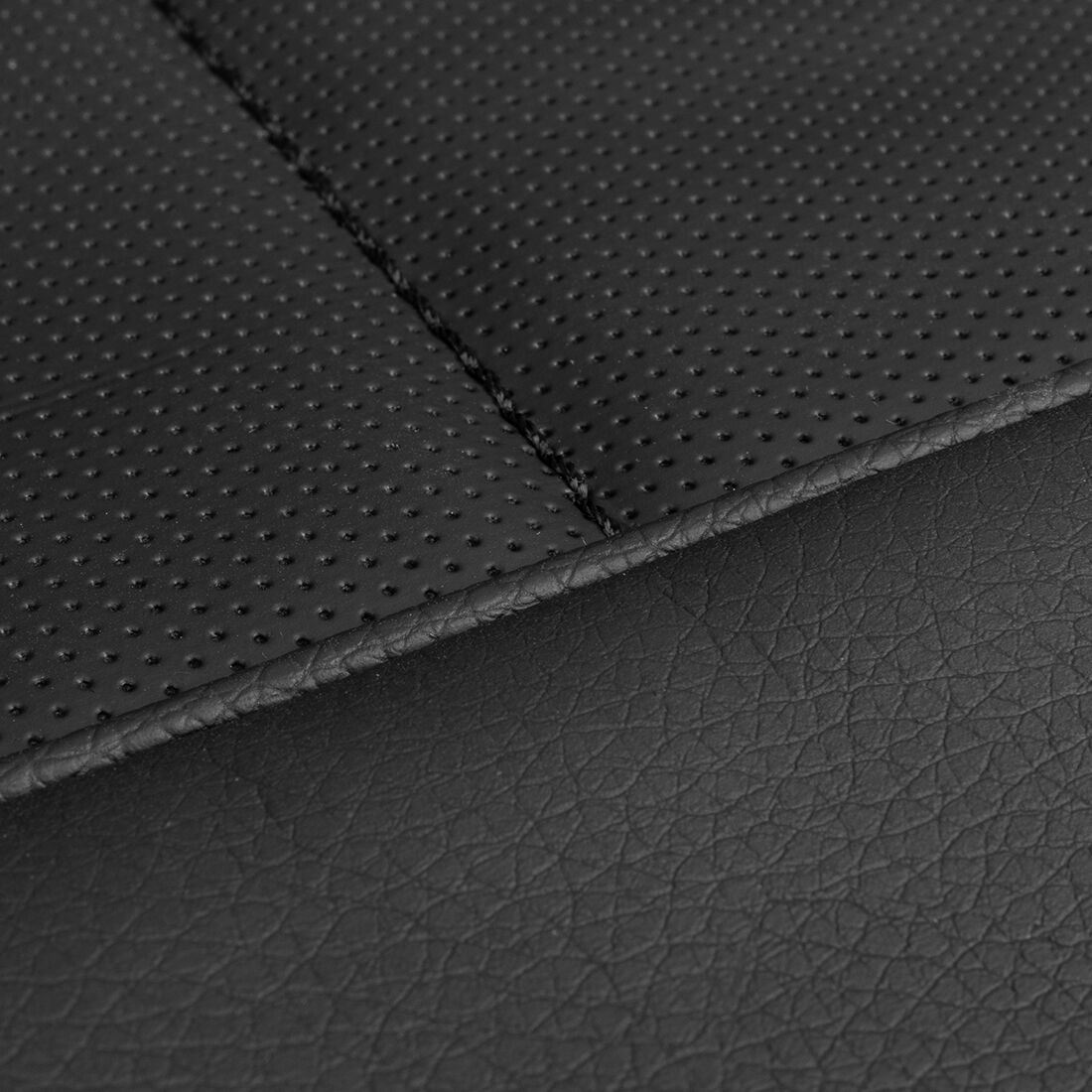 SCA Leather Look Seat Covers Black Adjustable Headrests Rear Bench 06H, , scaau_hi-res