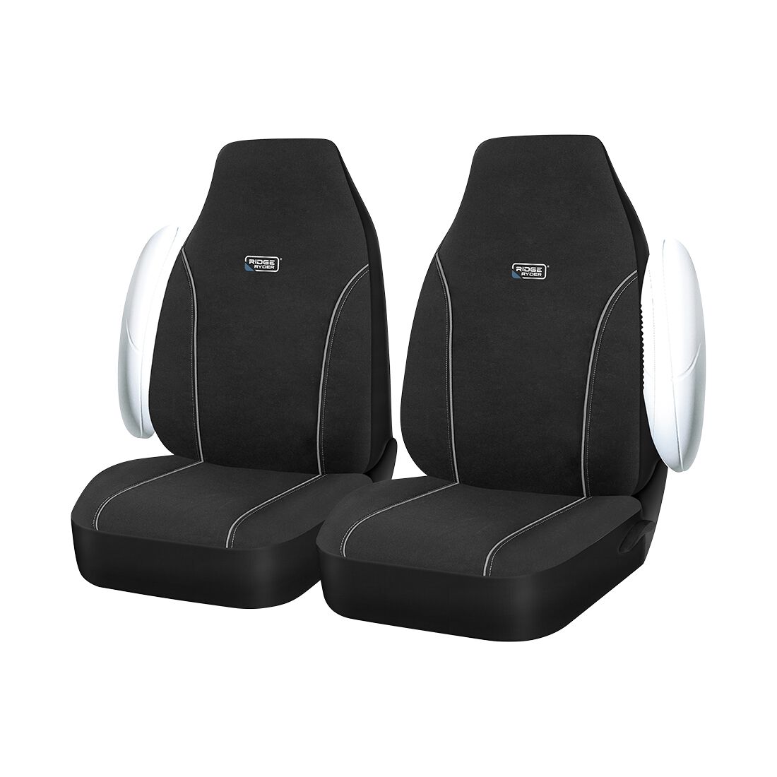Ridge Ryder Canvas Seat Covers Black/Grey 60SAB, , scaau_hi-res