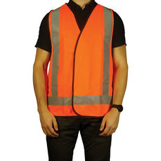 Trafalgar Hi-Vis Day Night Safety Vest Orange Large, , scaau_hi-res