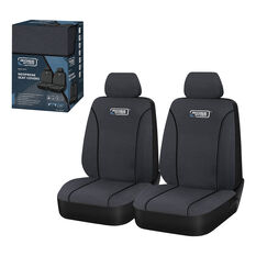 Ridge Ryder Canvas Seat Covers Charcoal/Black Piping Adjustable Headrests Airbag Compatible 30SAB, , scaau_hi-res