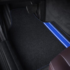SCA Racing Car Floor Mat - Carpet, Black / Blue, Set of 4, , scaau_hi-res