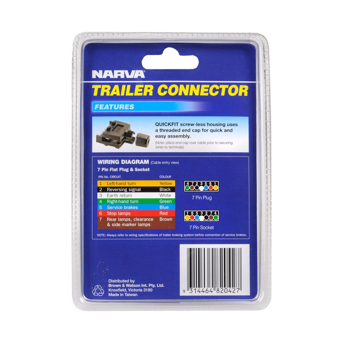 Narva Trailer Socket, Flat - 7 Pin, , scaau_hi-res