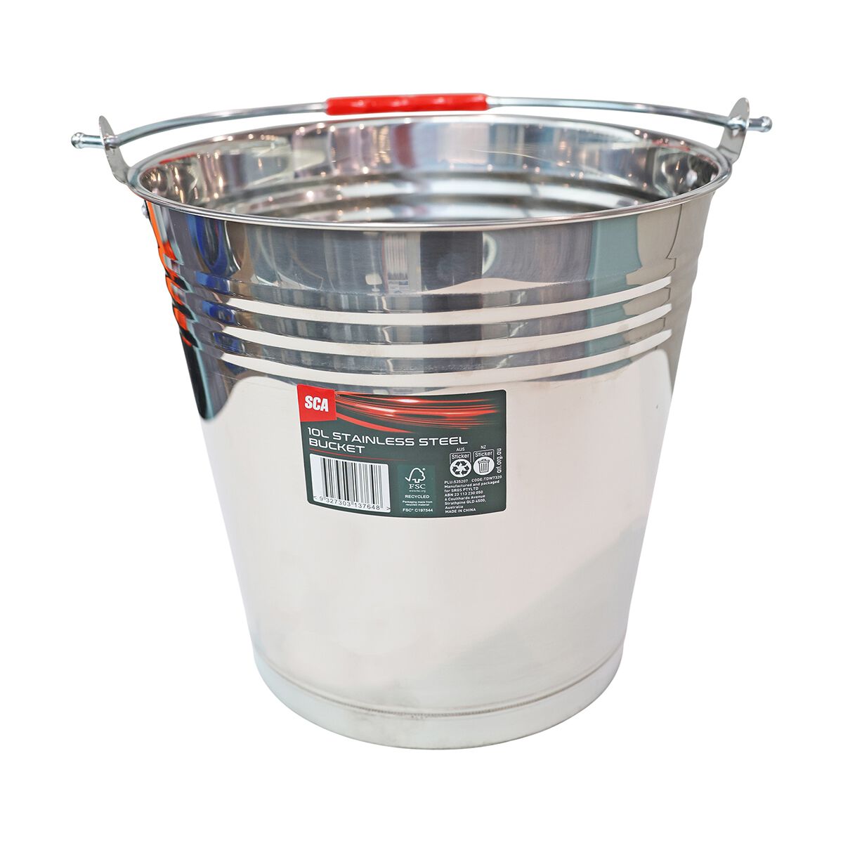 SCA Stainless Steel Bucket 10 Litre, , scaau_hi-res