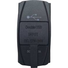 Panel Mount - Socket, Dual USB, , scaau_hi-res