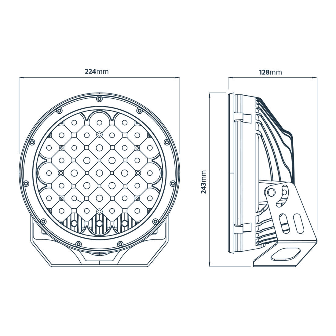 Ridge Ryder LED Driving Light Kit w/ harness - 224mm 135W, , scaau_hi-res
