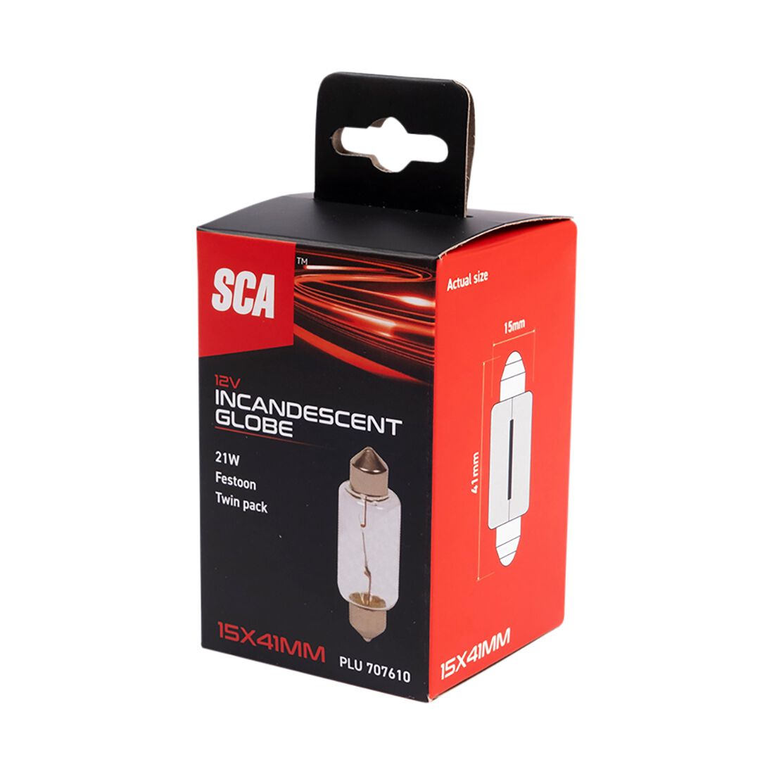 SCA Incandescent Globe - 15X41MM 12V 21W - 2 Pack, , scaau_hi-res