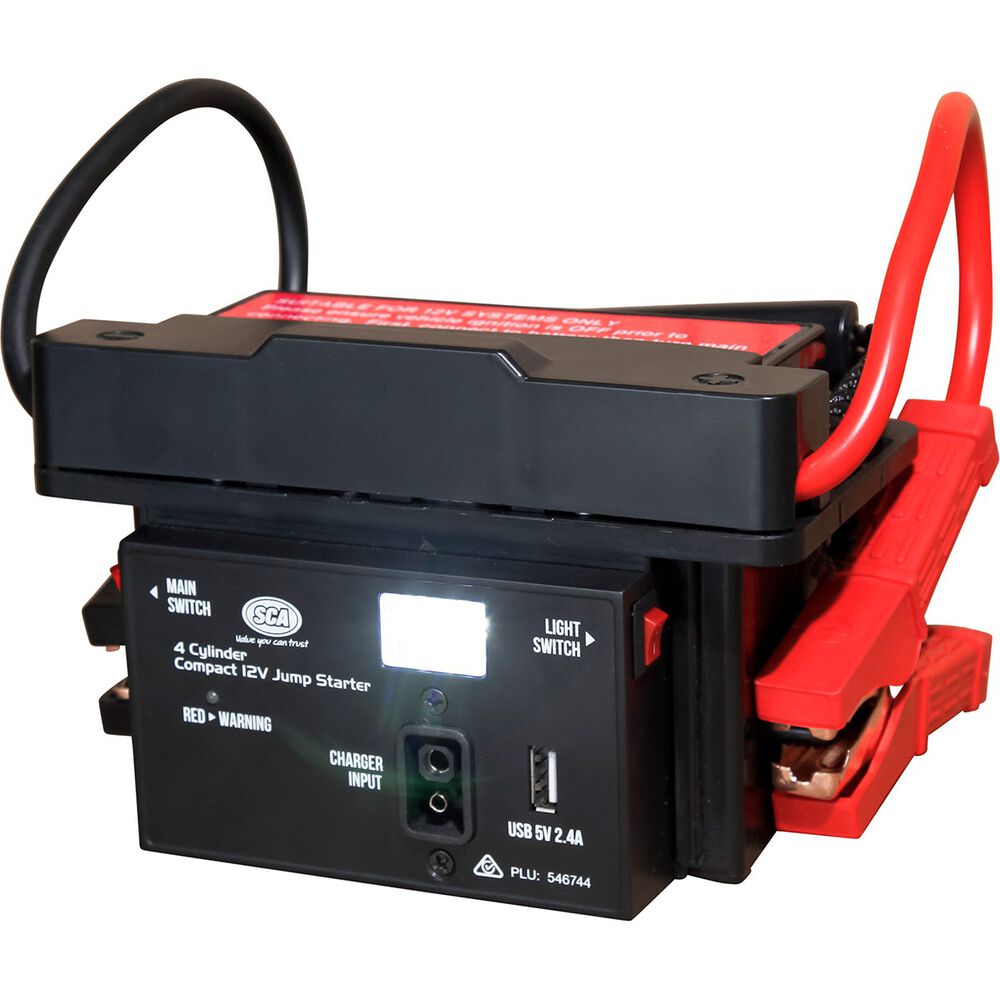 SCA 12V Compact Jump Starter 4 Cylinder, 800 Amp Supercheap Auto