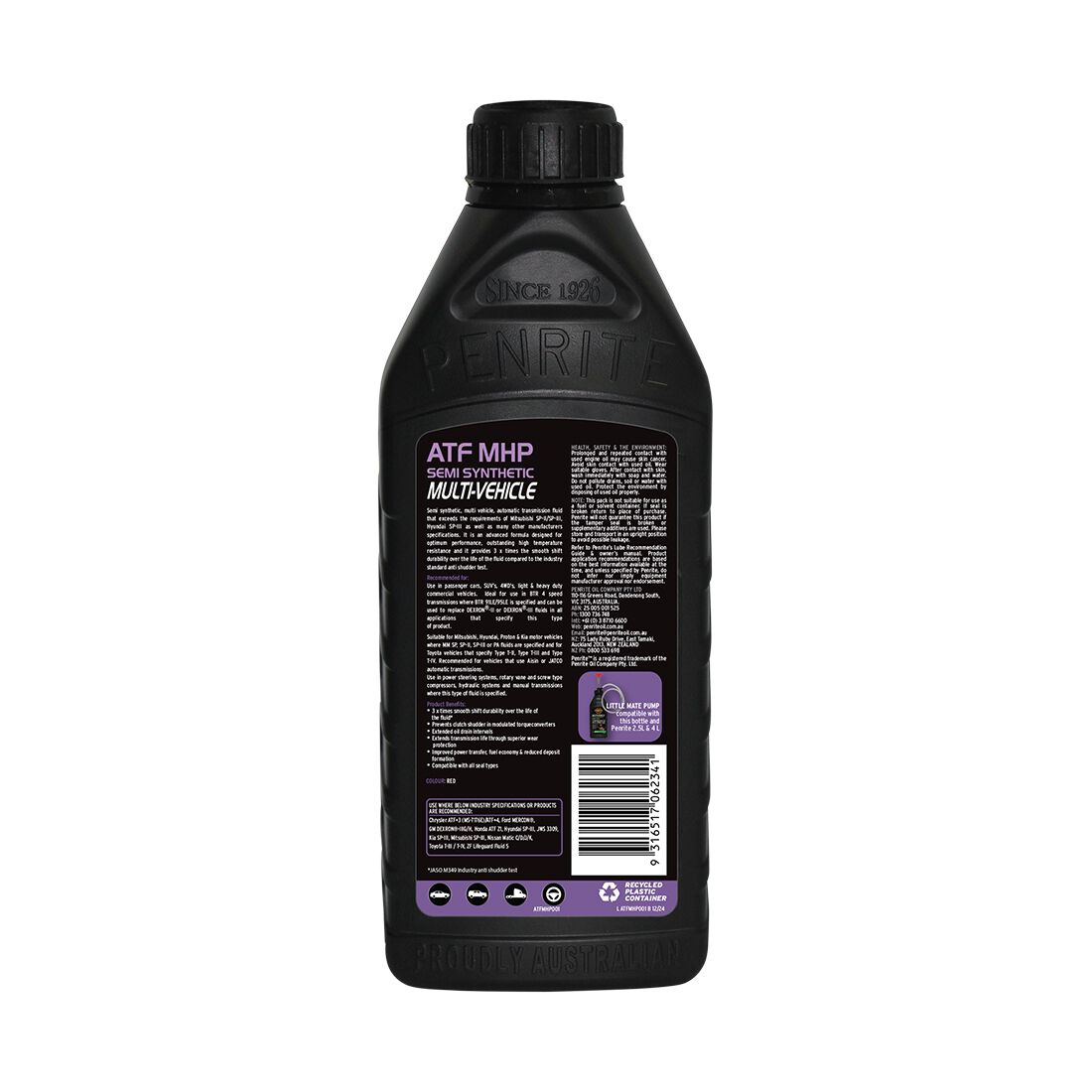 Penrite Automatic Transmission Fluid - Semi-Synthetic, MHP, 1 Litre, , scaau_hi-res