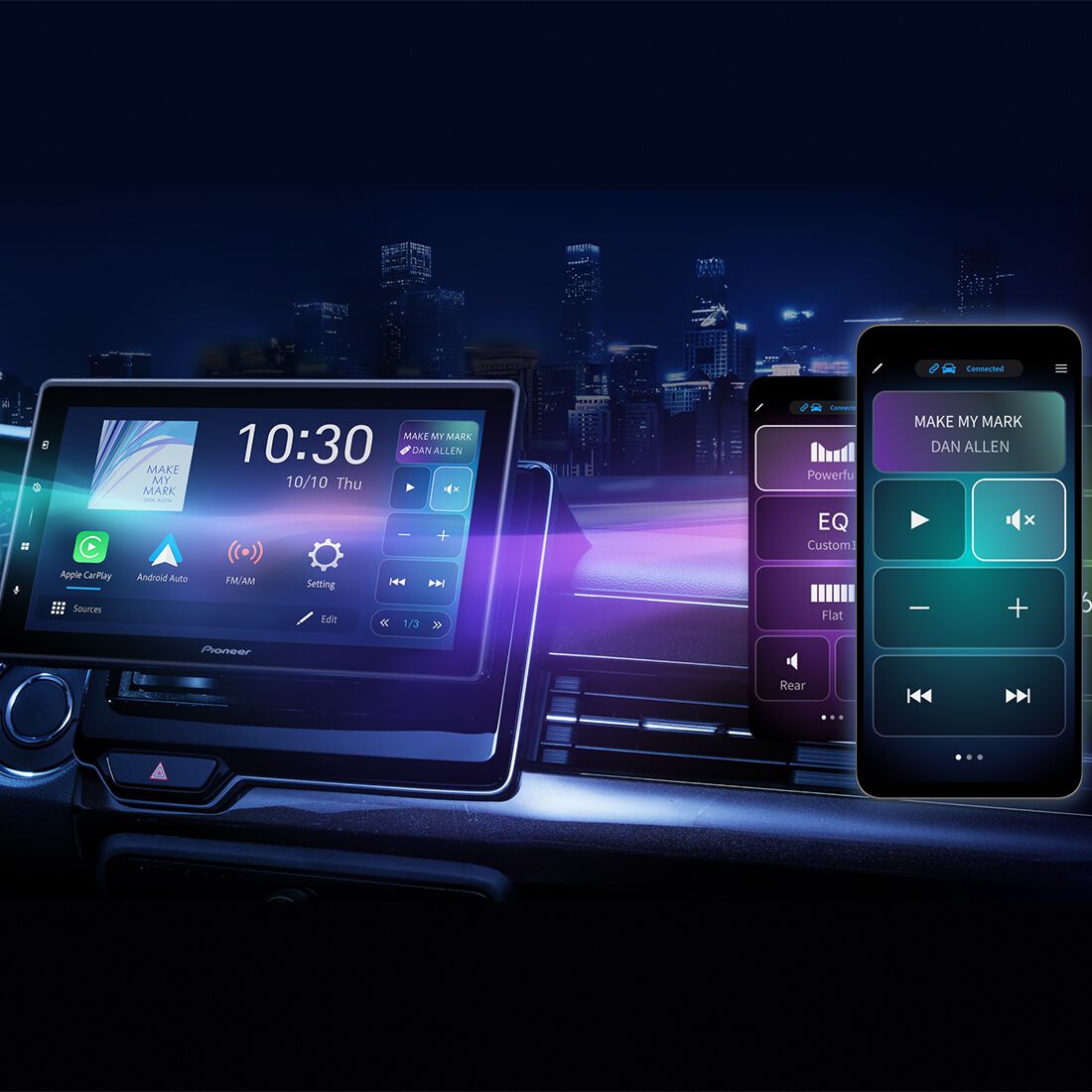 Pioneer DMHZF7650BT 9" Floating Wireless Apple CarPlay & Android&trade; Auto Head Unit, , scaau_hi-res