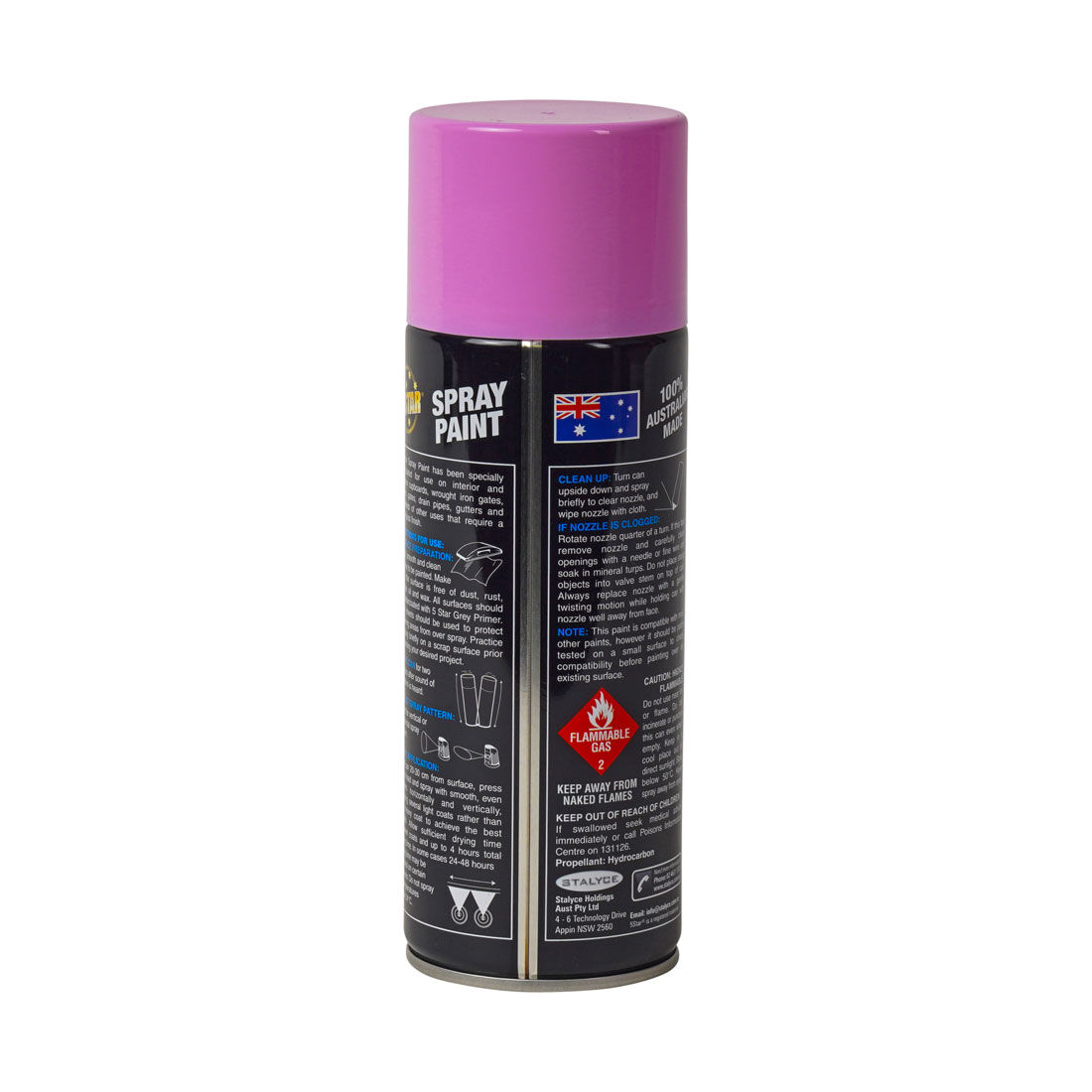 5 Star Enamel Spray Paint Gloss Pink 250g, , scaau_hi-res
