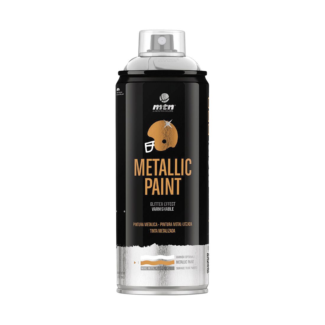 MTN Pro Metallic Aluminium Spray Paint 400mL, , scaau_hi-res