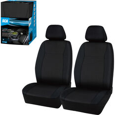 SCA Jacquard Seat Covers Black Adjustable Headrests Airbag Compatible, , scaau_hi-res