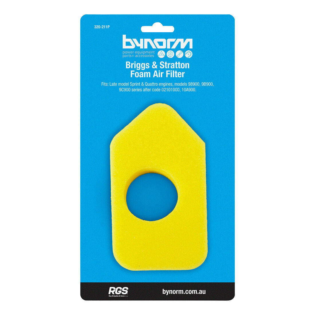 Bynorm Lawnmower Air Filter Suits Briggs and Stratton Sprint/Quattro, , scaau_hi-res