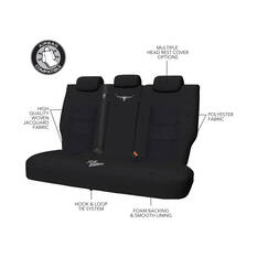 R.M.Williams Woven Seat Covers Black/Grey Adjustable Headrests Size 301 Front Bucket and Bench (W/Out Cut Out) Air Bag Compatible, , scaau_hi-res