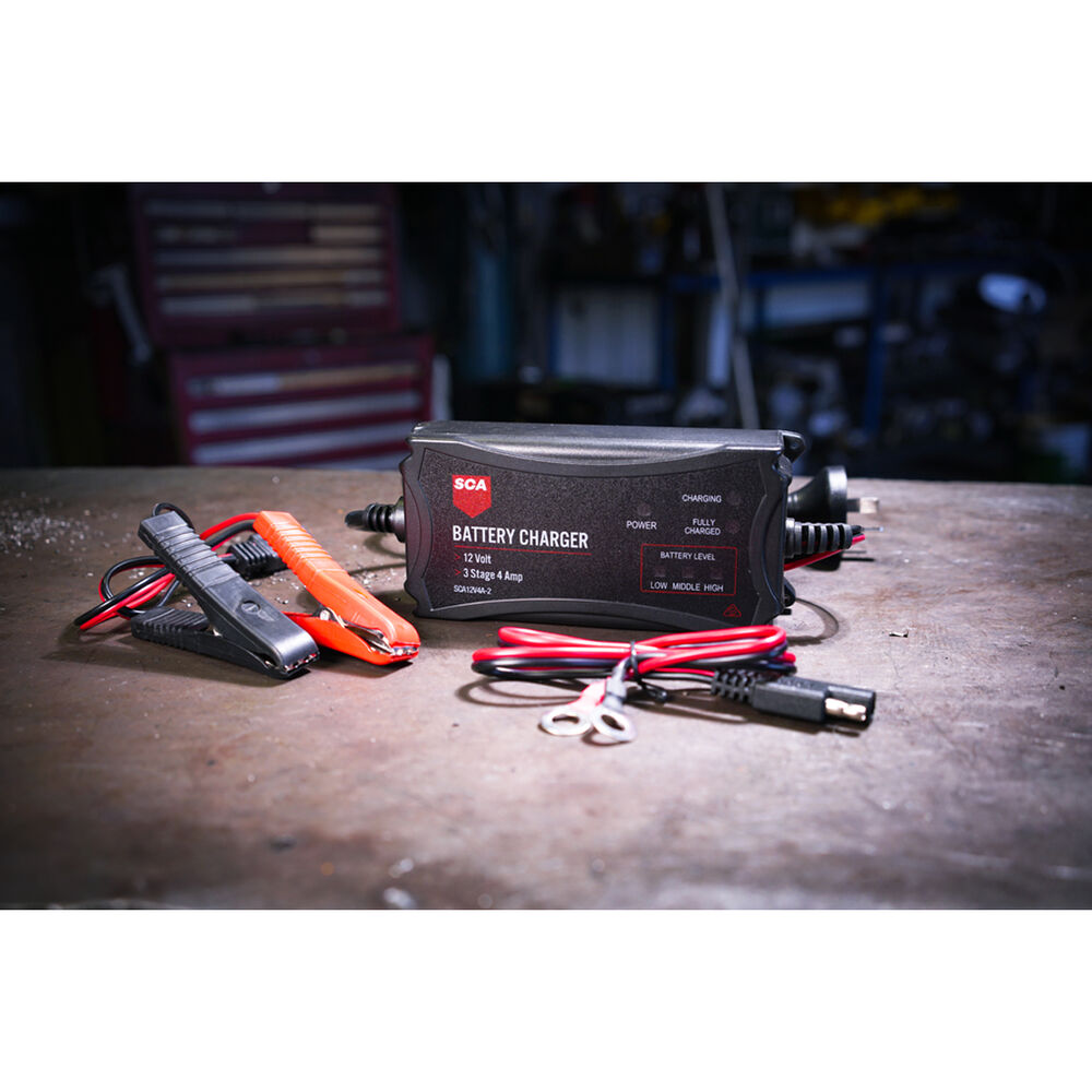 SCA 12V 4 Amp 3 Stage Battery Charger Supercheap Auto