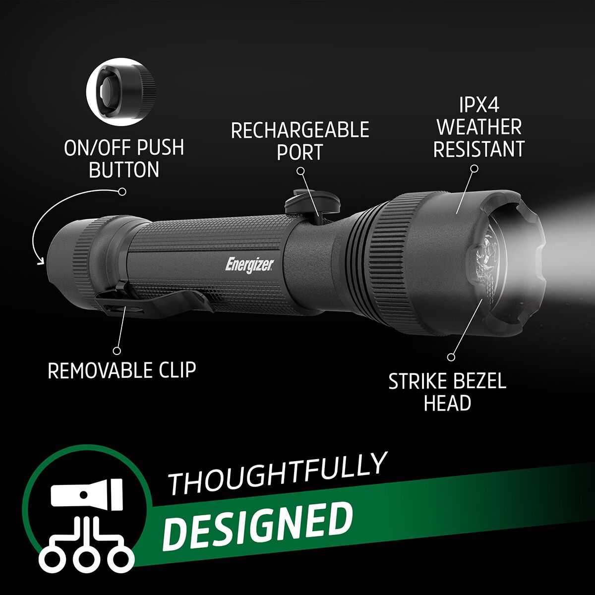 Energizer Rechargeable Torch TAC-R-700 Lumens, , scaau_hi-res