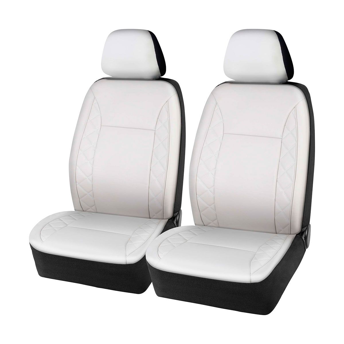 SCA Leather Look White Quilted Seat Cover, , scaau_hi-res