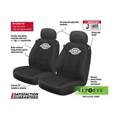 Dickies Repreve Polyester OG Black/White Logo Seat Covers Black Adjustable Headrests Airbag Compatible, , scaau_hi-res