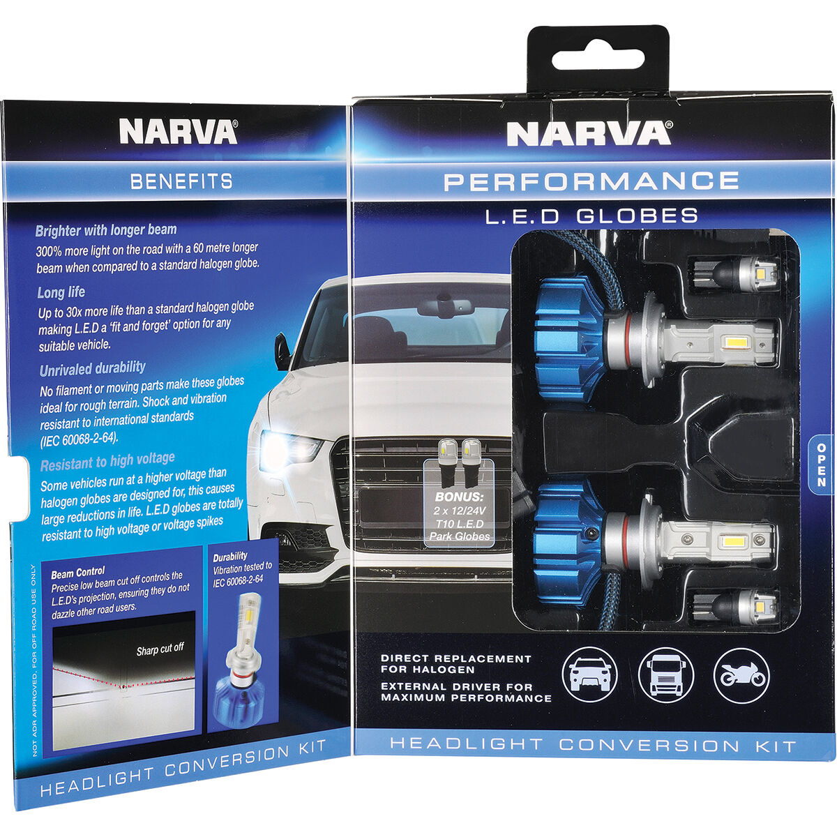 Narva Gen III LED Headlight Globes - H7 12/24V, 18447, , scaau_hi-res