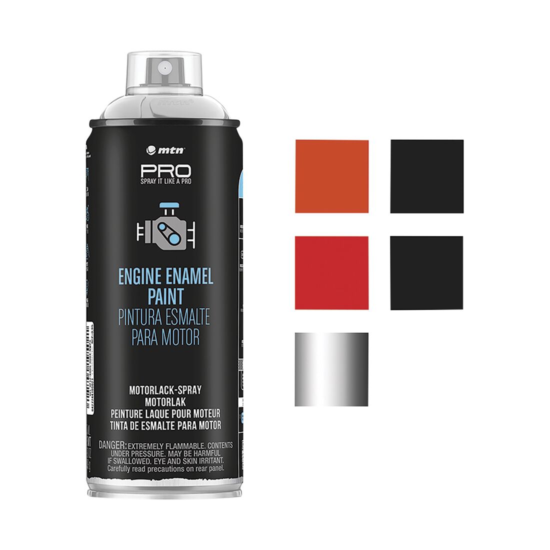 MTN PRO Engine Enamel Aluminium 400ml Spray Paint, , scaau_hi-res