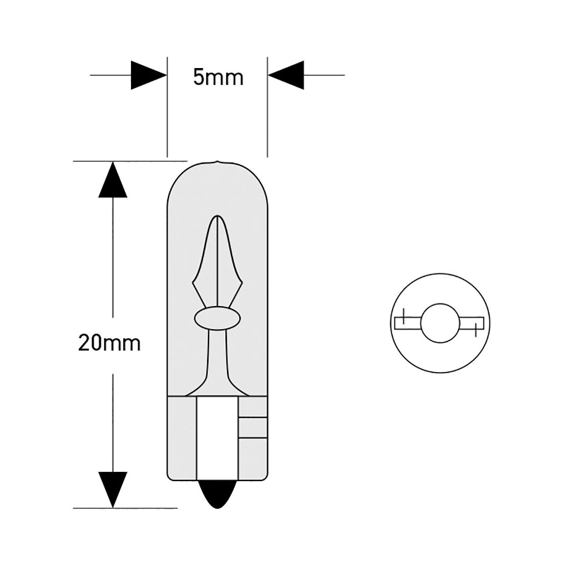 SCA Incandescent Globe - T5 12V 1.2W - 2 Pack, , scaau_hi-res