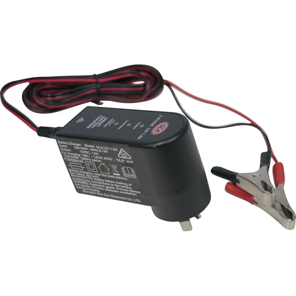 SCA 12V 1.6 Amp 3 Stage Battery Charger Supercheap Auto
