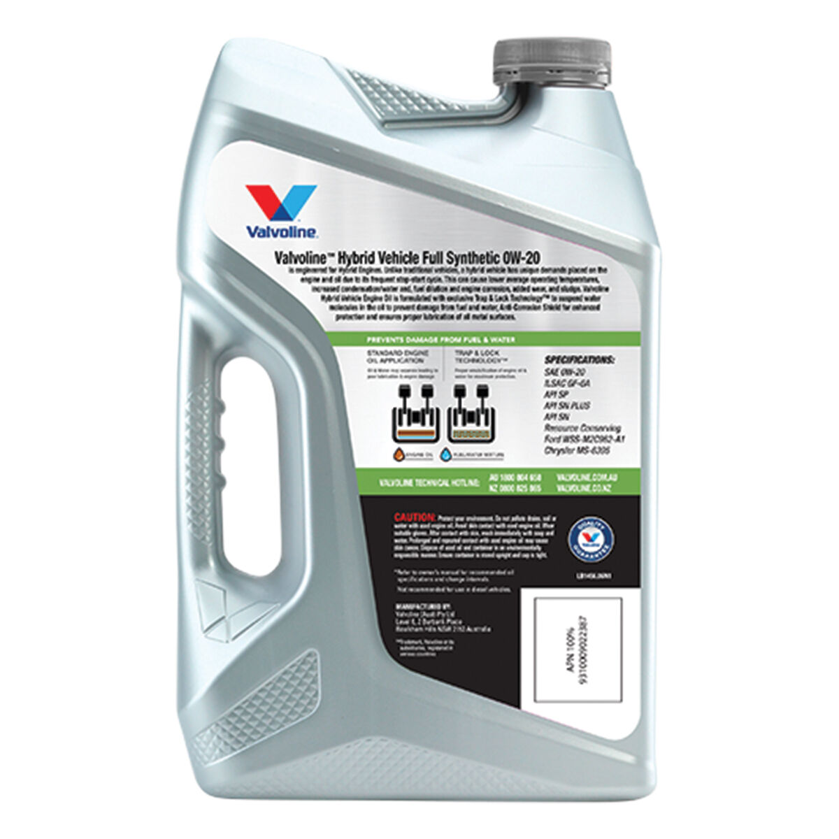 Valvoline Hybrid Vehicle Engine Oil 0W-20 6 Litre, , scaau_hi-res