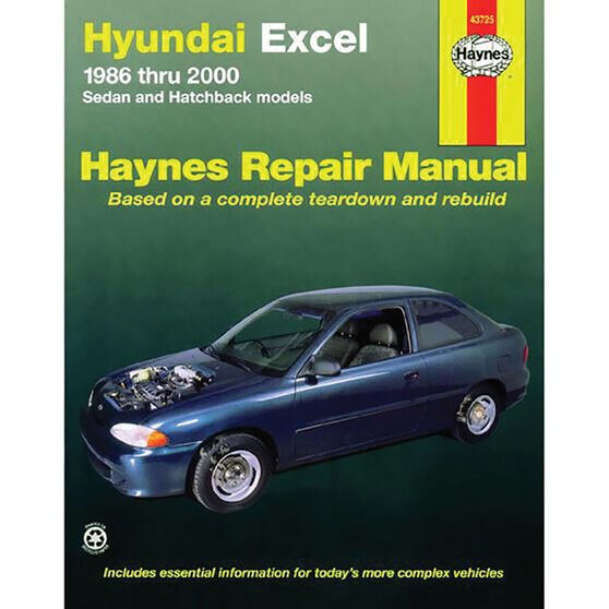 Haynes Car Manual For Hyundai Excel 1986-2000 - 43725, , scaau_hi-res