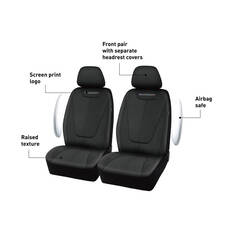 Skechers Goga Mat Seat Covers Black Adjustable Headrests Airbag Compatible 30SAB, , scaau_hi-res