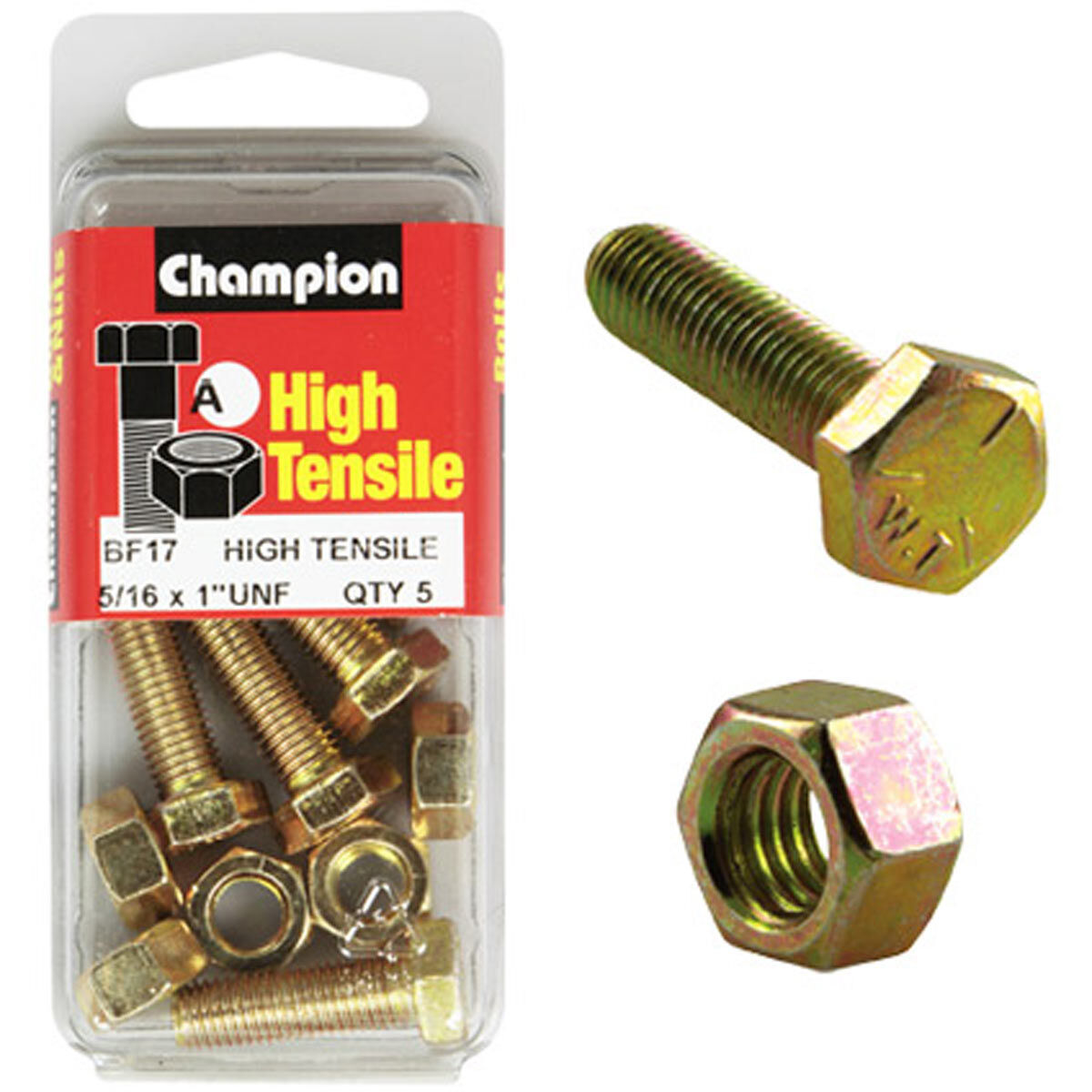 Champion High Tensile Bolts and Nuts BF17, 5/16"UNF x 1", , scaau_hi-res