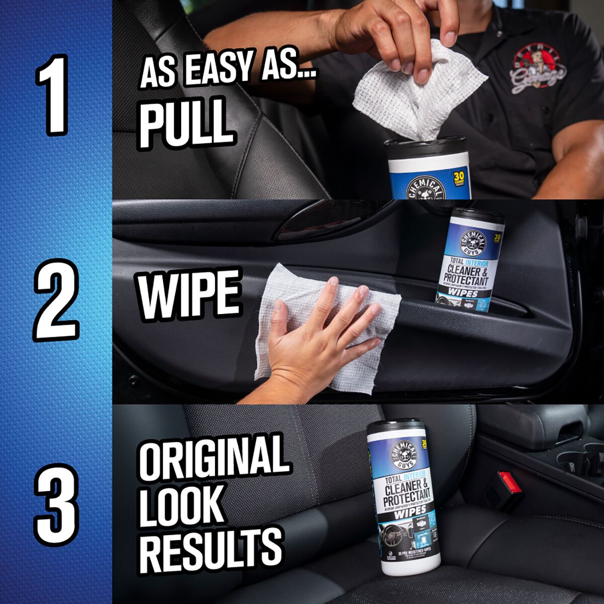Chemical Guys Total Interior Clean & Protectant 30PK Wipes, , scaau_hi-res