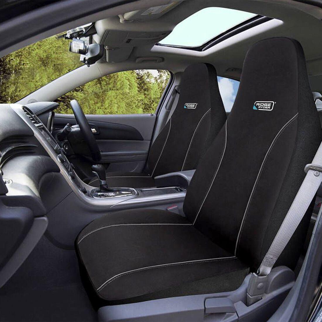 Ridge Ryder Canvas Seat Covers Black/Grey 60SAB, , scaau_hi-res