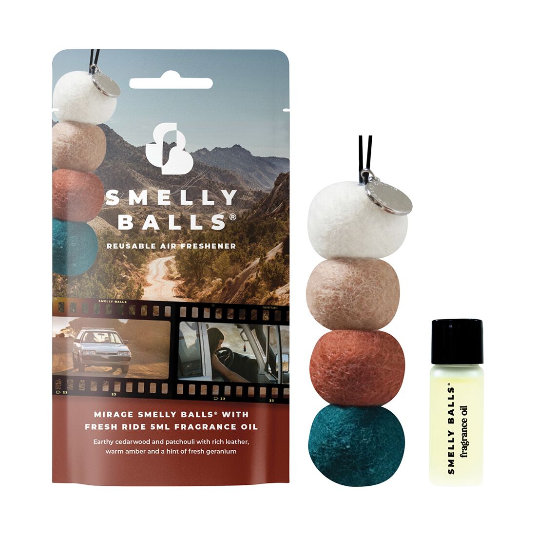 Smelly Balls Air Freshener Set Mirage - Fresh Ride 5ml, , scaau_hi-res