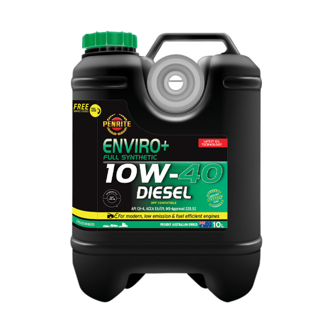 Penrite Enviro+ Engine Oil - 10W-40, 10 Litre, , scaau_hi-res