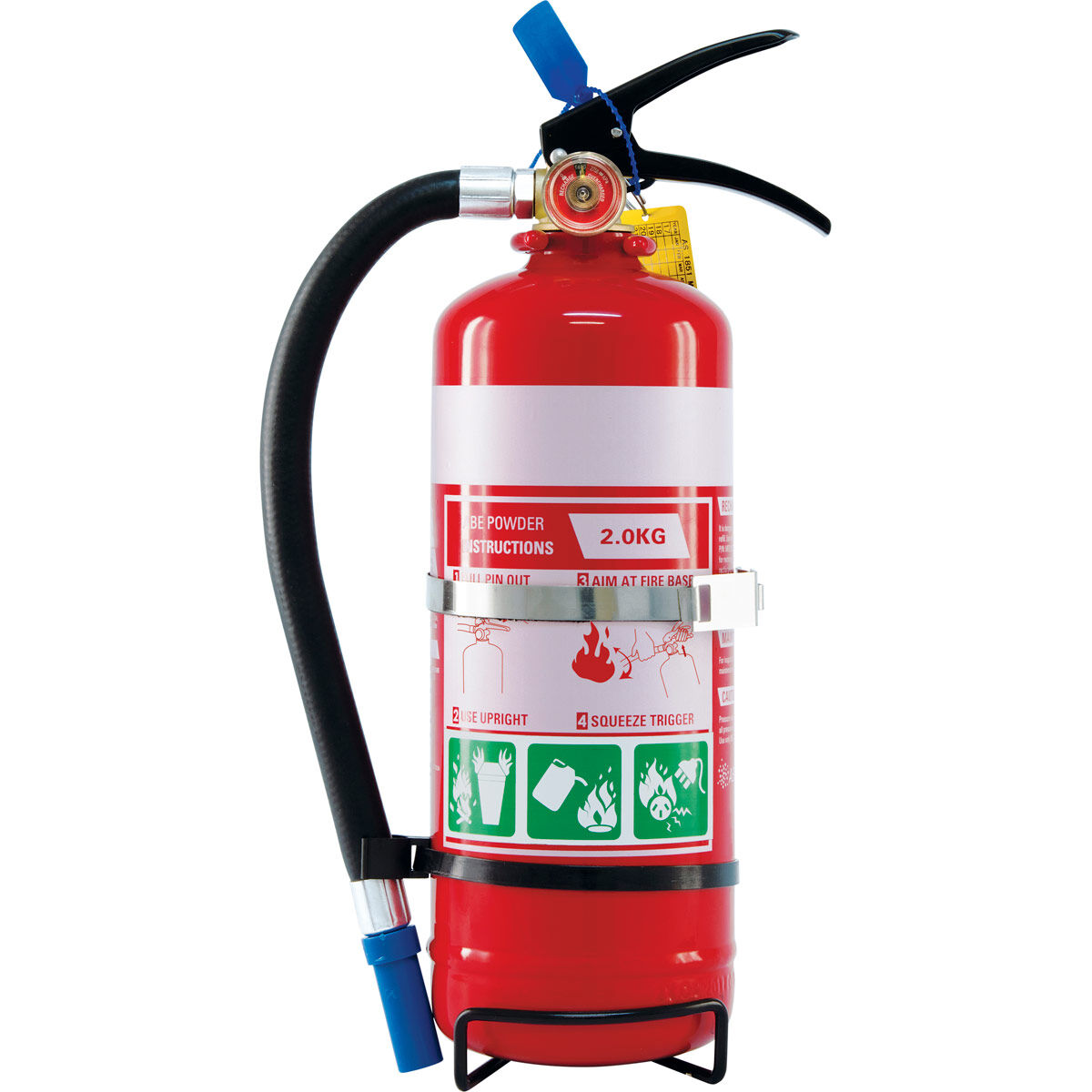 SCA Fire Extinguisher 2kg With Hose Metal Mounting Bracket