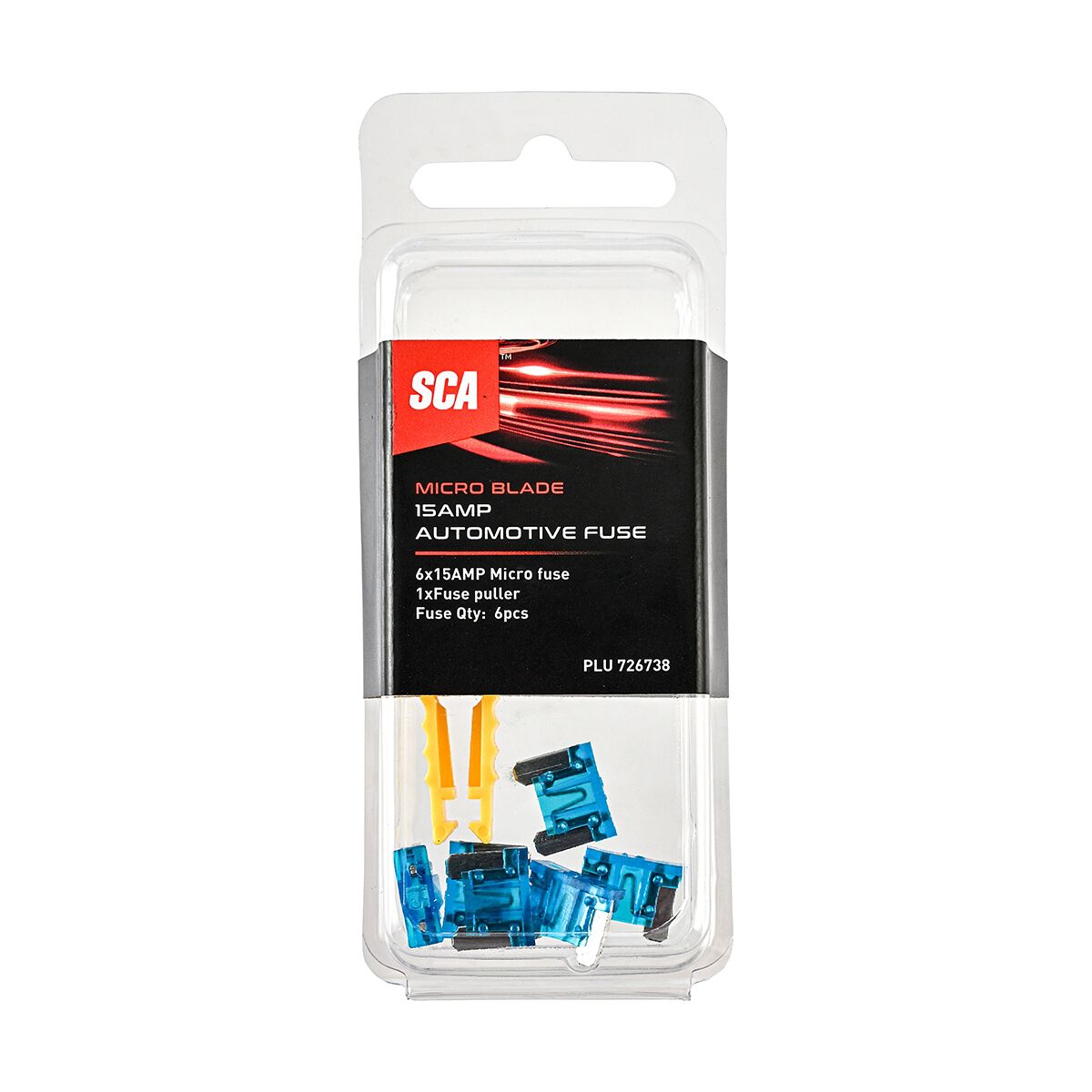SCA Automotive Fuses - Micro Blade, 15 Amp, 6 Piece, , scaau_hi-res