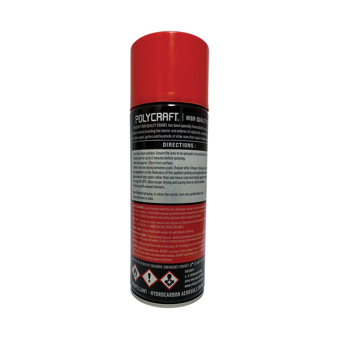 Polycraft Premium Enamel Spray Paint - Gloss Red, , scaau_hi-res