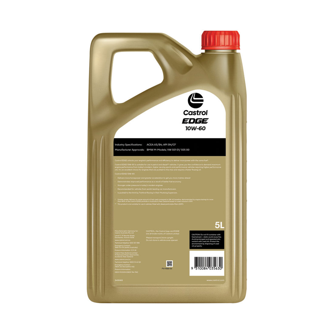 Castrol EDGE Engine Oil - 10W-60, 5 Litres, , scaau_hi-res
