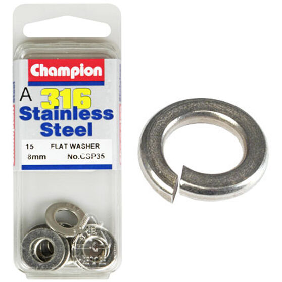 Champion Stainless Steel Flat Washers CSP35, 8mm 8mm 8mm, , scaau_hi-res