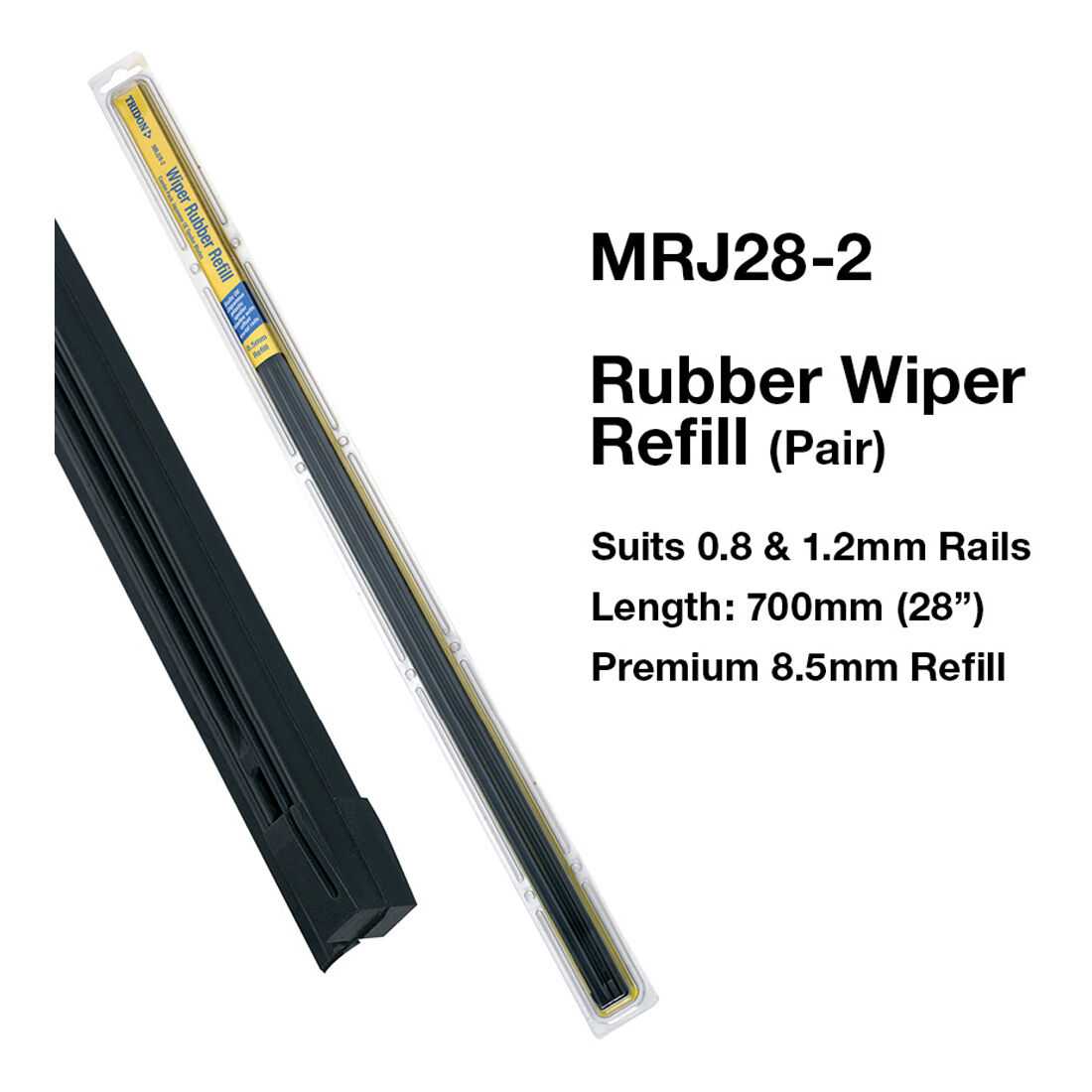 Tridon Wiper Refills - Rubber 8.5mm 28", 2 Pack - MRJ28-2, , scaau_hi-res
