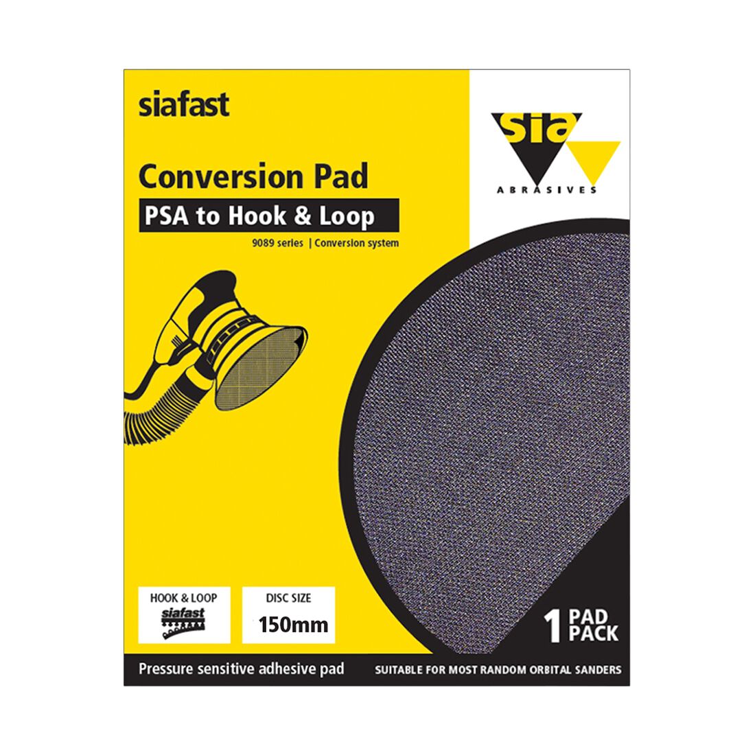 SIA Abrasives 150mm Conversion Pad, PSA To Hook & Loop, 9089 Series, , scaau_hi-res