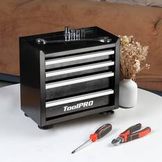 ToolPRO Mini Tool Cabinet 4 Drawer Black, , scaau_hi-res