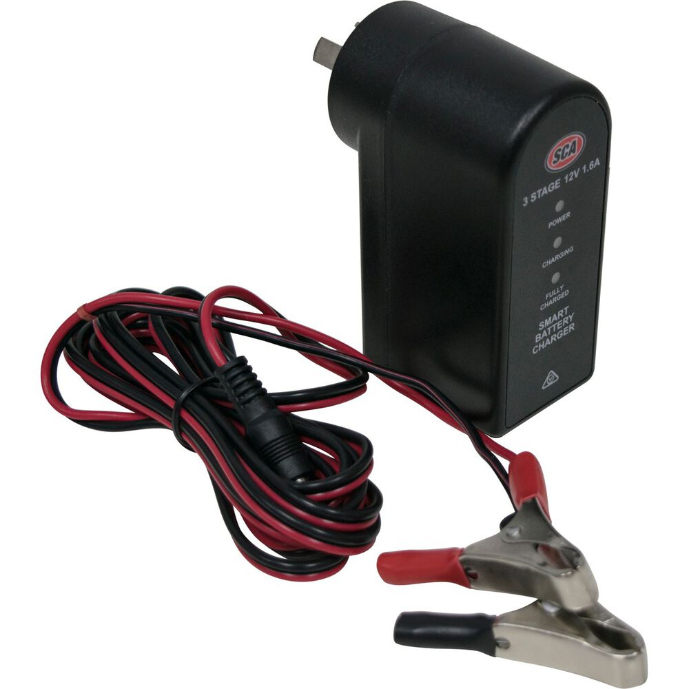 SCA 12V 1.6 Amp 3 Stage Battery Charger Supercheap Auto