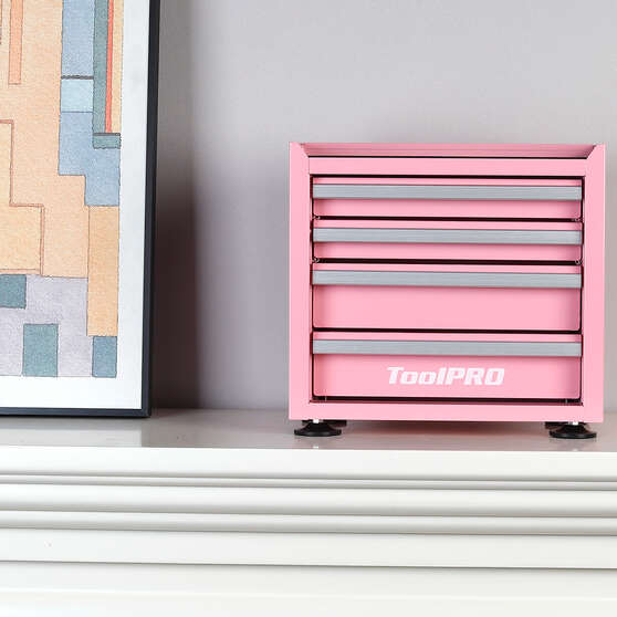 ToolPRO Mini Tool Cabinet 4 Drawer Pink, , scaau_hi-res